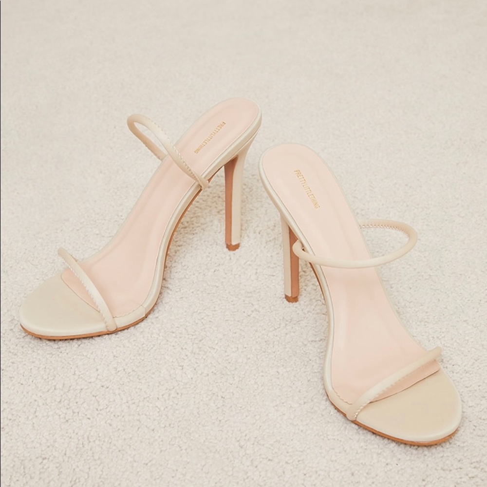 Nude High-Heeled Mules